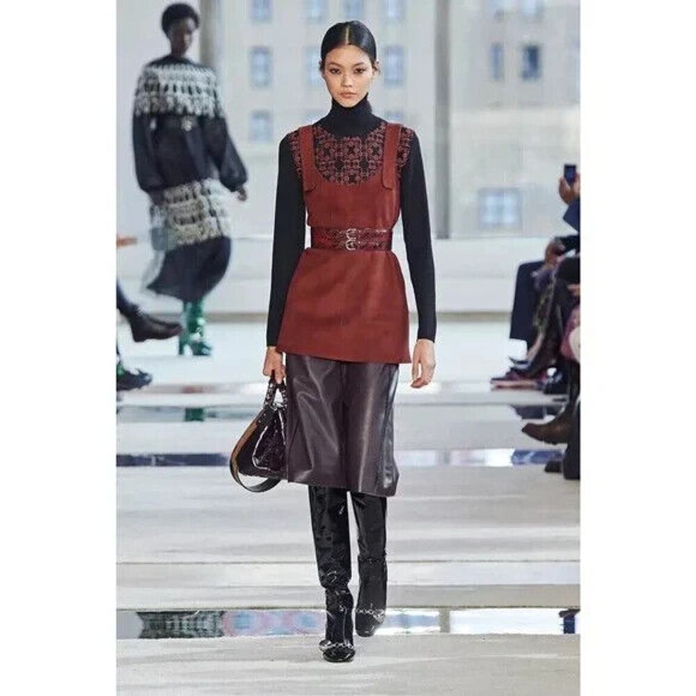 Longchamp Ball & Chain 37/ US 7 Riding Boots Black Leather Knee High Boots $995